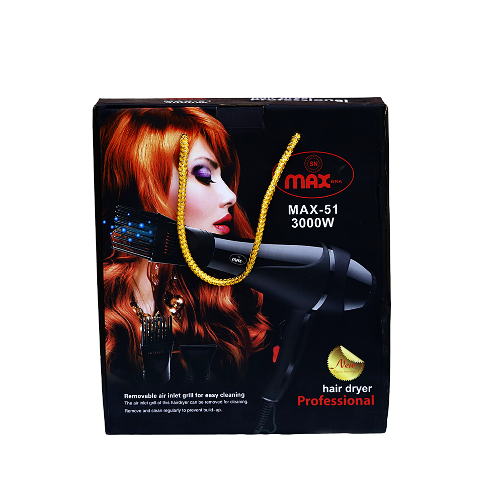 MAX-51 Hair Dryer Unisex Black 3000W