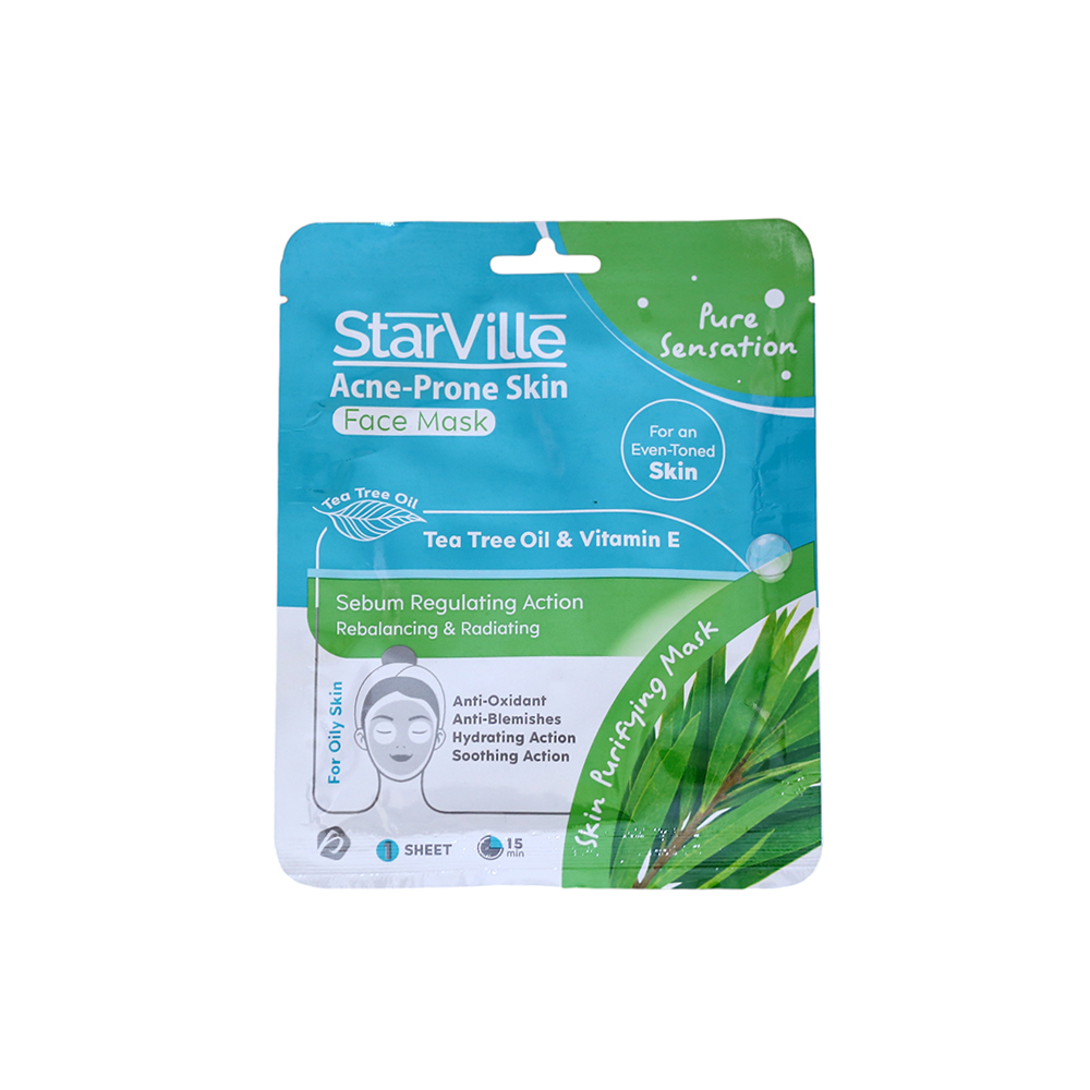 Star Ville Tea Tree Oil &Vitamin E Face Mask -Single Sheet