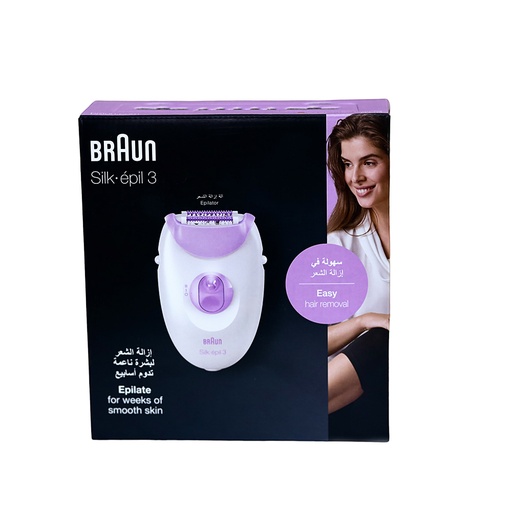 Braun Silk Epil 3 Epilator Smartlight Technology and Massage Rollers